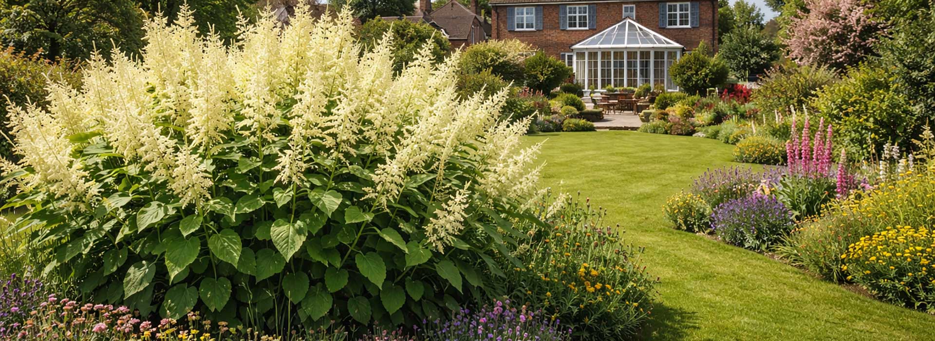 Kmotweed as part of a garden display